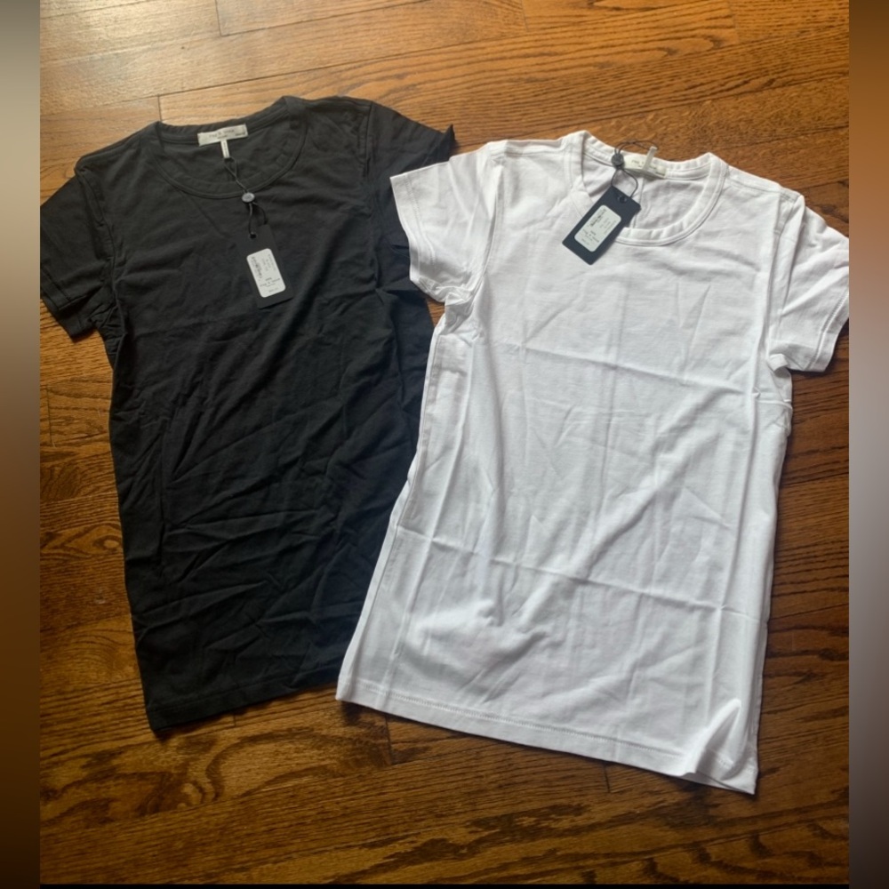 NWT Bundle of 2 rag & bone White Black Core T- Shirt Women's XXS Slim Fit
